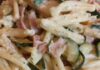 Casarecce con speck, zucchine, Philadelphia e parmigiano